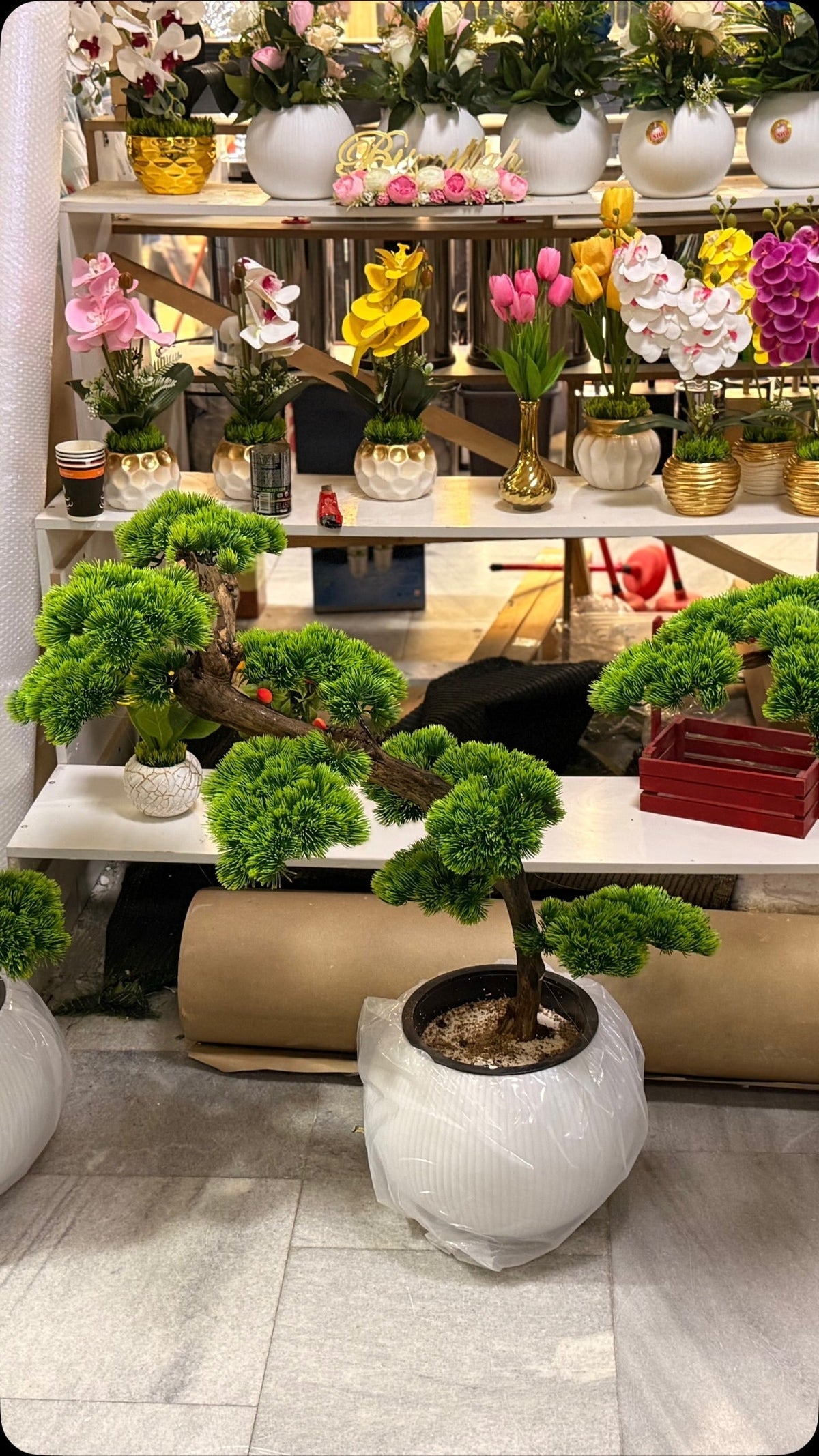 Bonsai de pinheiro artificial