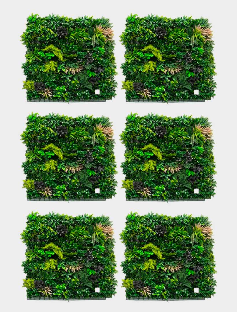 Jardim Vertical Artificial Premium – Kit 6 Placas (6m²)